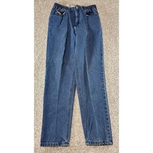 Vintage Gitano Pleated Denim Blue Jeans Women's Size 8 Mom Stretch Dark Wash